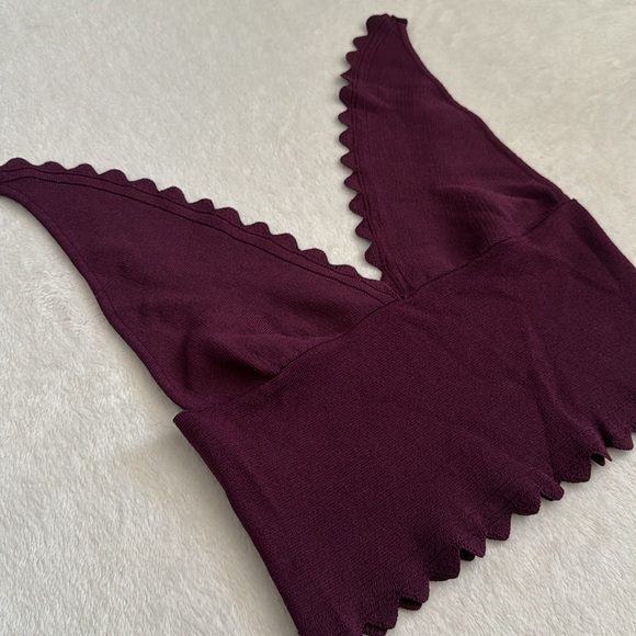 Intimately by Free People | In Bloom Scalloped Knit Brami Top OB1136855 Plum XS - Picture 3 of 16